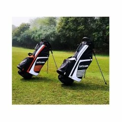 Golfoy Basics Delta II Lightweight Stand Bag 11 Golfoy Basics Delta II Lightweight Stand Bag -Clubs Sales orange white stand bag 1 1